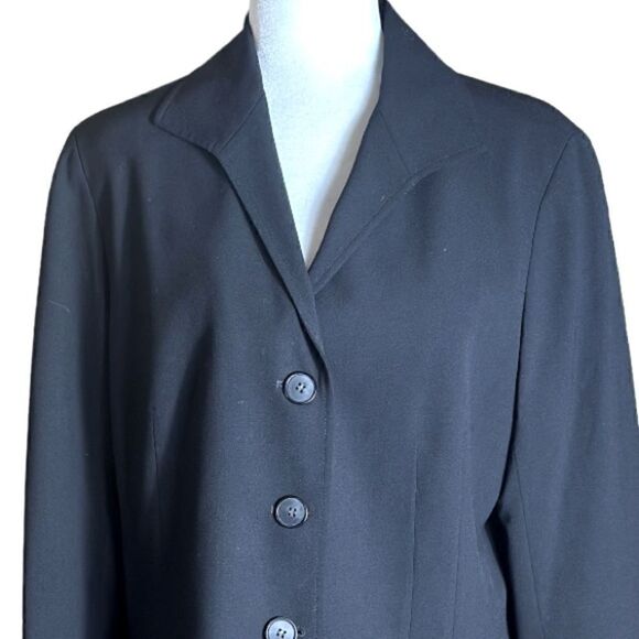 Lafayette 148 Black Button Front Blazer / Suit Jacket Virgin Wool Size 12 - Picture 7 of 10
